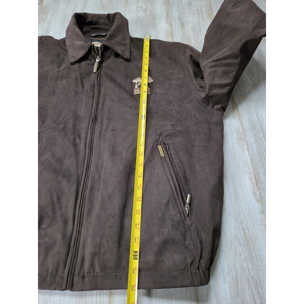 VTG Weatherproof Pebble Beach Embroidered Golf Jacket Mens L Full Zip Brown EUC - Picture 5 of 9
